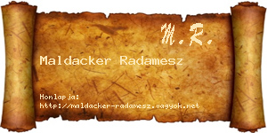Maldacker Radamesz névjegykártya